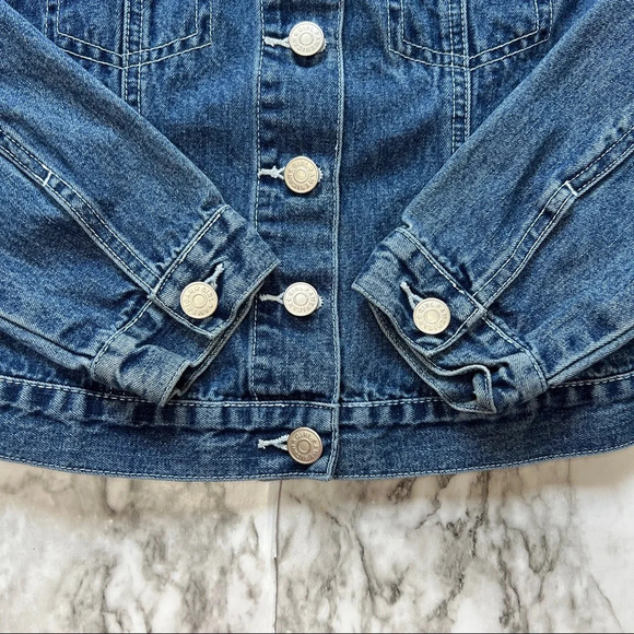 American Girl Denim Blue Jacket Girls Dark Wash Small - Picture 6 of 9
